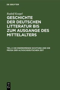 Die endreimende Dichtung und die Prosa der althochdeutschen Zeit_cover