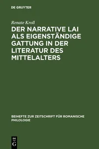 Der narrative Lai als eigenständige Gattung in der Literatur des Mittelalters_cover