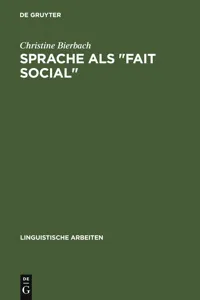 Sprache als "Fait social"_cover