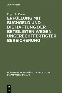 Erfüllung mit Buchgeld und die Haftung der Beteiligten wegen ungerechtfertigter Bereicherung_cover