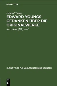 Edward Youngs Gedanken über die Originalwerke_cover