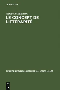 Le concept de littérarité_cover