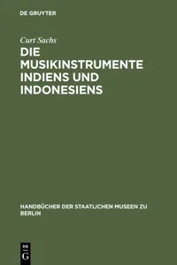 Die Musikinstrumente Indiens und Indonesiens_cover