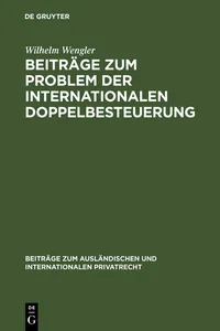 Beiträge zum Problem der internationalen Doppelbesteuerung_cover