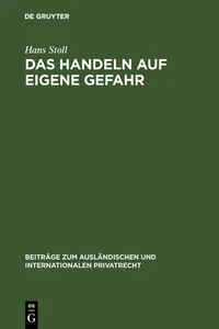 Das Handeln auf eigene Gefahr_cover