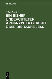 Ein bisher unbeachteter apokrypher Bericht über die Taufe Jesu_cover