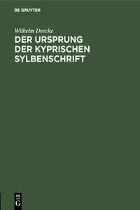 Der Ursprung der kyprischen Sylbenschrift_cover