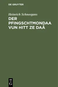 Der Pfingschtmondaa vun hitt ze Daâ_cover