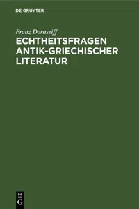 Echtheitsfragen antik-griechischer Literatur_cover