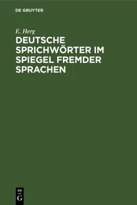 Deutsche Sprichwörter im Spiegel fremder Sprachen_cover