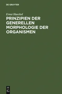 Prinzipien der generellen Morphologie der Organismen_cover