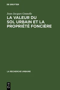 La valeur du sol urbain et la propriété foncière_cover