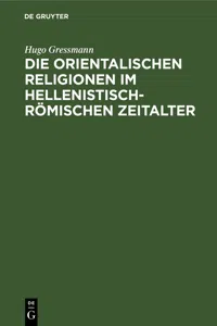 Die orientalischen Religionen im hellenistisch-römischen Zeitalter_cover