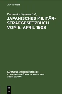 Japanisches Militär-Strafgesetzbuch vom 9. April 1908_cover