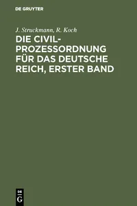 Die Civilprozeßordnung für das Deutsche Reich, Erster Band_cover