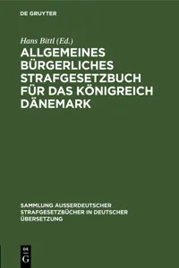 Allgemeines Bürgerliches Strafgesetzbuch für das Königreich Dänemark_cover