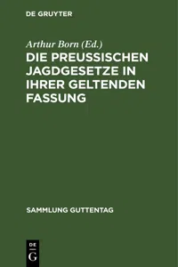 Die preußischen Jagdgesetze in ihrer geltenden Fassung_cover