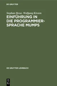 Einführung in die Programmiersprache MUMPS_cover