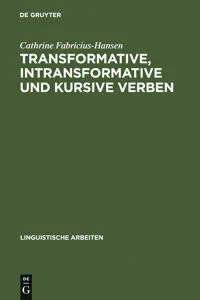 Transformative, intransformative und kursive Verben_cover