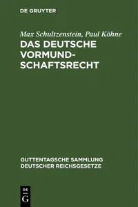 Das deutsche Vormundschaftsrecht_cover