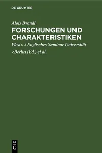 Forschungen und Charakteristiken_cover