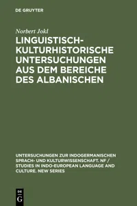 Linguistisch-kulturhistorische Untersuchungen aus dem Bereiche des Albanischen_cover