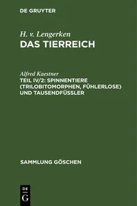 Spinnentiere und Tausendfüßler_cover