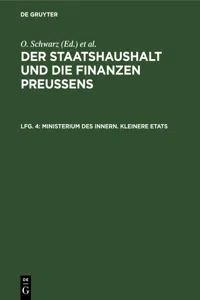 Ministerium des Innern. Kleinere Etats_cover