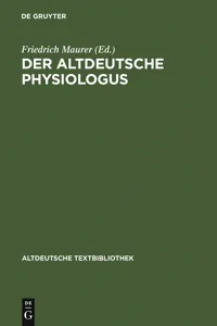 Der altdeutsche Physiologus_cover