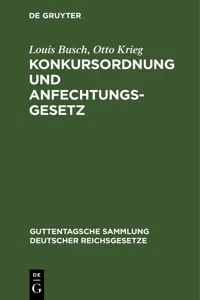 Konkursordnung und Anfechtungsgesetz_cover