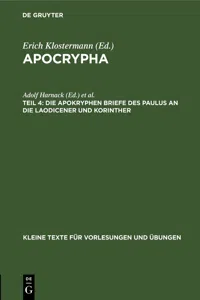 Die apokryphen Briefe des Paulus an die Laodicener und Korinther_cover