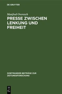 Presse zwischen Lenkung und Freiheit_cover