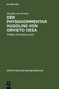 Der Physikkommentar Hugolins von Orvieto OESA_cover