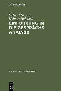 Einführung in die Gesprächsanalyse_cover