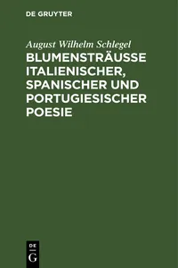 Blumensträusse italienischer, spanischer und portugiesischer Poesie_cover