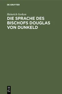 Die Sprache des Bischofs Douglas von Dunkeld_cover