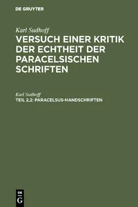 Paracelsus-Handschriften_cover