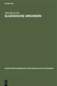 Elsässische Urkunden_cover