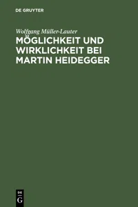 Möglichkeit und Wirklichkeit bei Martin Heidegger_cover