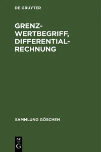 Grenzwertbegriff, Differentialrechnung_cover