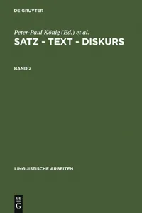 Satz – Text – Diskurs. Band 2_cover