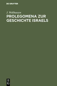 Prolegomena zur Geschichte Israels_cover