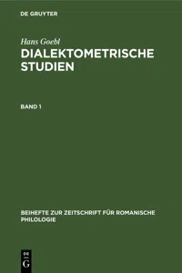 Hans Goebl: Dialektometrische Studien. Band 1_cover