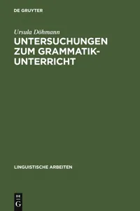 Untersuchungen zum Grammatikunterricht_cover