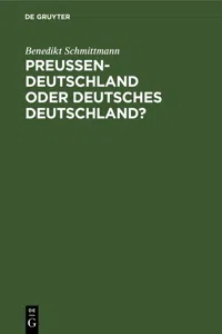 Preussen-Deutschland oder deutsches Deutschland?_cover