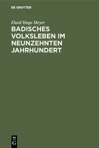 Badisches Volksleben im neunzehnten Jahrhundert_cover