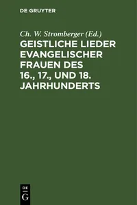 Geistliche Lieder evangelischer Frauen des 16., 17., und 18. Jahrhunderts_cover