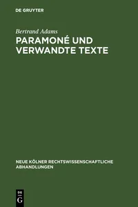 Paramoné und verwandte Texte_cover