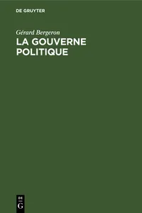 La gouverne politique_cover