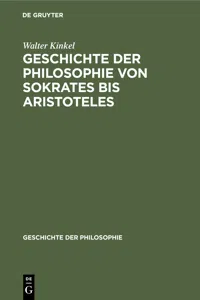 Geschichte der Philosophie von Sokrates bis Aristoteles_cover